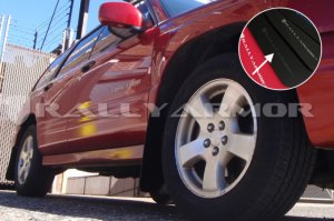 Subaru Forester Mud Flap - Rally Armor - UR - Black/Grey Logo - `98-`02